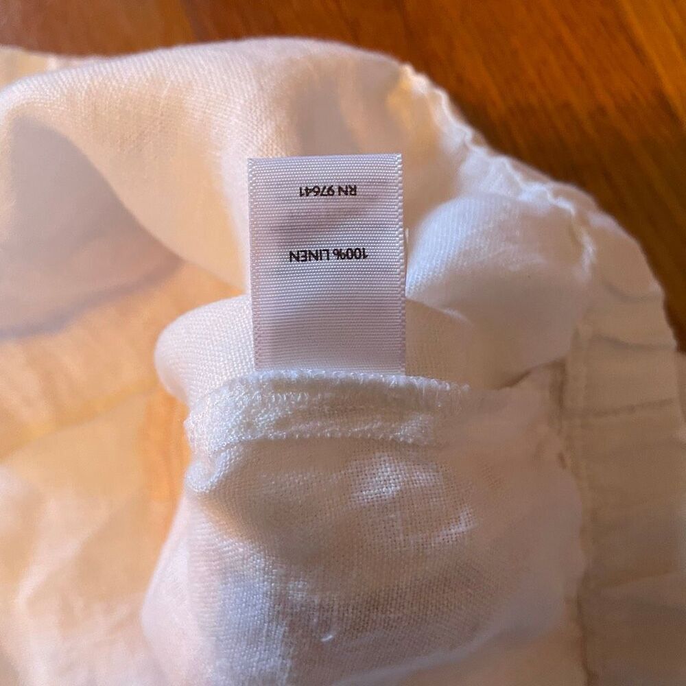 J JILL | white linen cropped pants M Petite - Picture 7 of 10